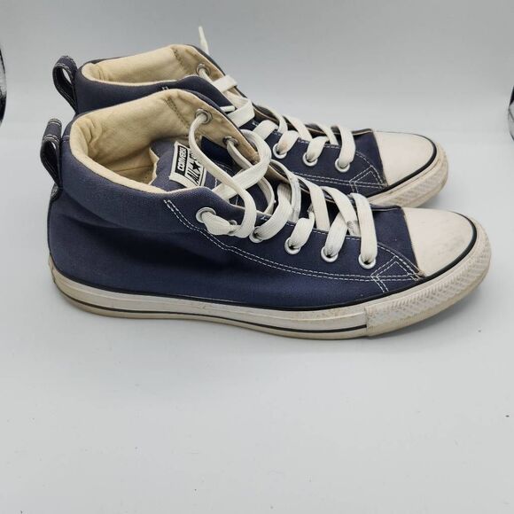 Converse All Star Men's Size 9 Women's 11 Blue Canvas Mid Rise Sneakers Shoes - Picture 2 of 8